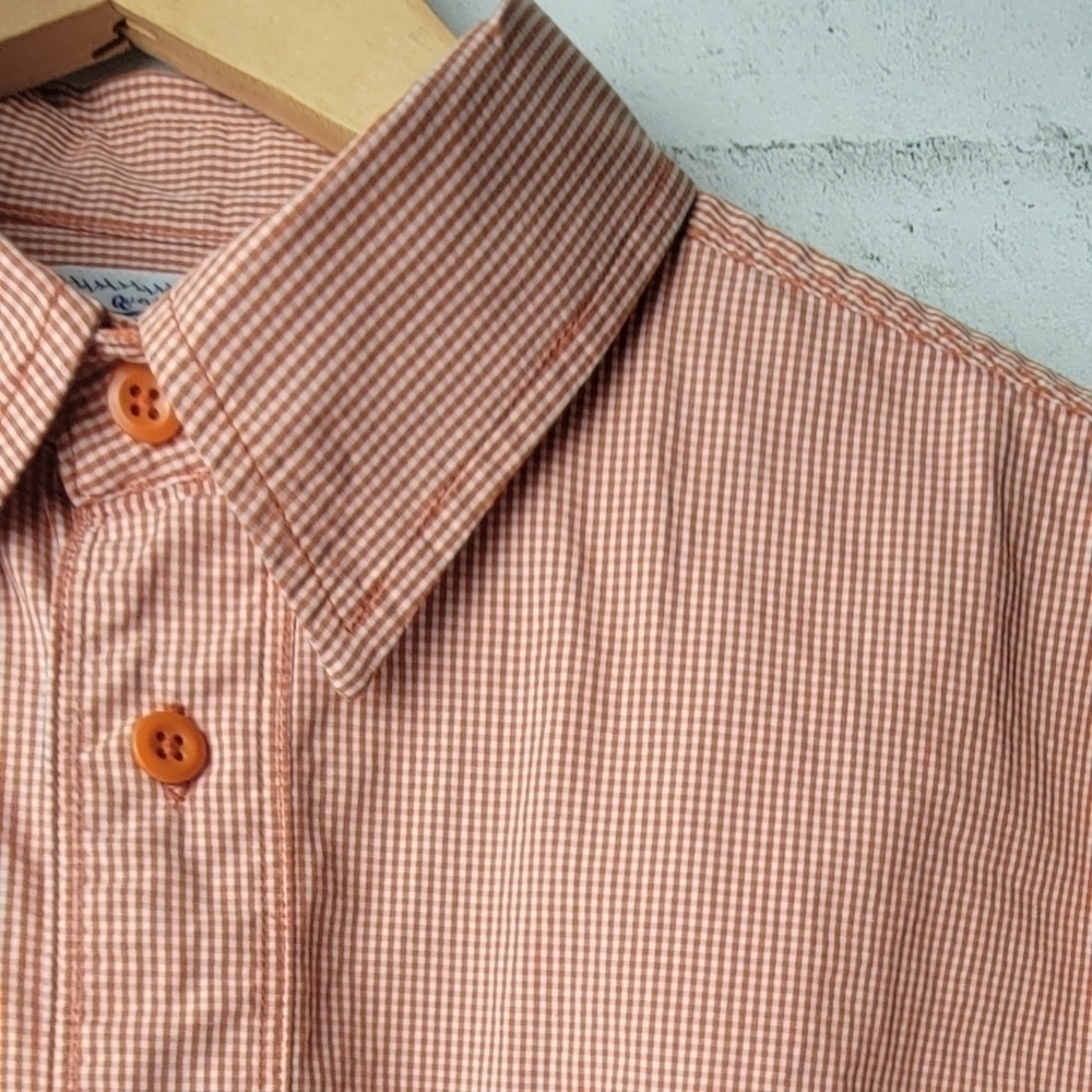 Lucky Brand Mens Button Down Shirt Small Salmon Stripe Long Sleeve Cotton - Picture 6 of 8
